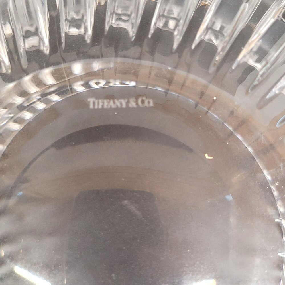 Tiffany & Co Atlas Collection Crystal Bowl 1980s Roman Numerals 10'' W Signed - Picture 7 of 7